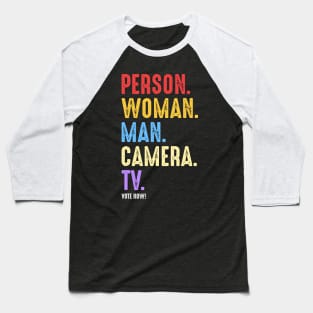 Person Woman Man Camera TV Baseball T-Shirt